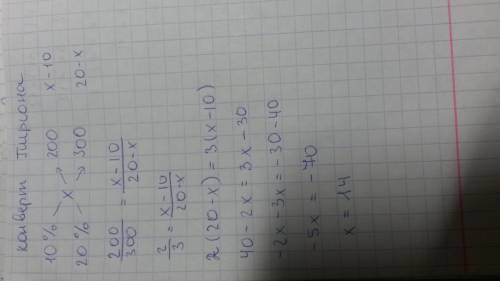 Найдите массовую долю (%) соли в растворе, полученном при смешивании 200 г 10%-ного раствора соли с