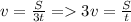 v= \frac{S}{3t} = 3v= \frac{S}{t}