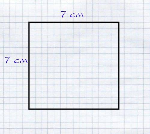 Нарисуй прямоугольник, у которого стороны равны 7 см и 9 см; квадрат со стороной 7 см и квадрат, сто