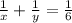 \frac{1}{x}+\frac{1}{y}=\frac{1}6}