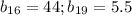 b_{16}=44;b_{19}=5.5