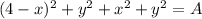 (4-x)^2+y^2+x^2+y^2=A