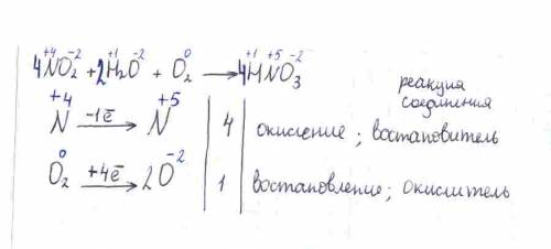 Всхеме хим. реакции no2+h2o=hno3 расставьте коэфициенты методом электронного и дайте характеристику