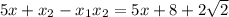 5x + x_{2} - x_{1}x_{2} = 5x + 8 + 2\sqrt{2}