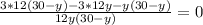 \frac{3*12(30-y)-3*12y-y(30-y)}{12y(30-y)} =0