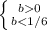 \left \{ {{b0} \atop {b<1/6}} \right.