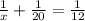 \frac{1}{x} + \frac{1}{20} = \frac{1}{12}