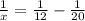 \frac{1}{x} = \frac{1}{12}- \frac{1}{20}