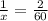 \frac{1}{x}= \frac{2}{60}