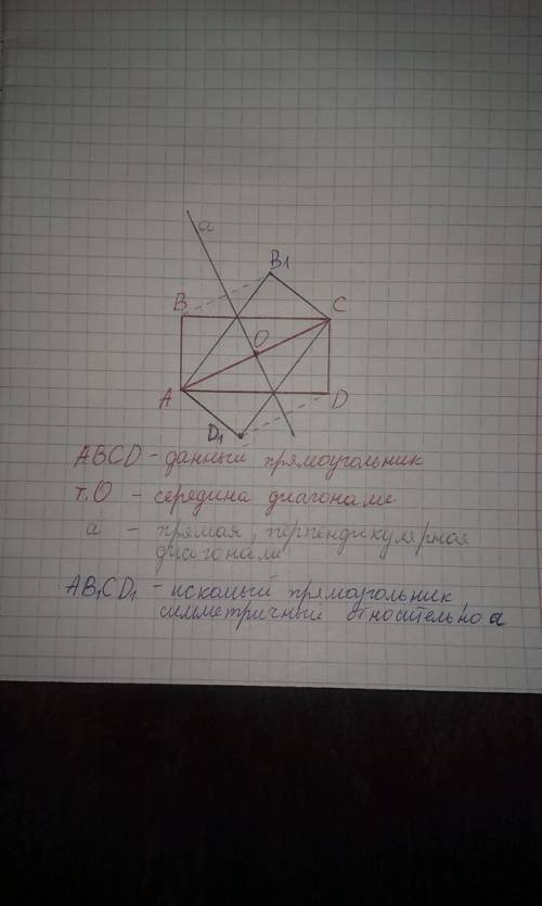 Начертите прямоугольник со сторонами 2см и 4 см. постройте фигуру симметричную этому прямоугольнику