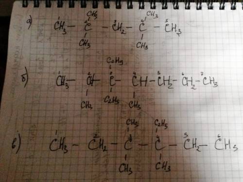 Напишите структурные формулы и назовите по международной номенклатуре следующие алканы: а)2,2,4,4-ме