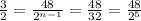 \frac{3}{2}= \frac{48}{2^{n-1}} = \frac{48}{32}= \frac{48}{2^{5}}