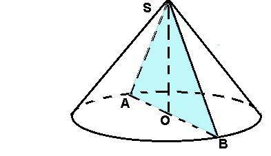 49 , ! образующая конуса равна l и образуется с высотой конуса угол b(бета). найдите площадь осевого