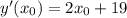 y'(x_0)=2x_0+19