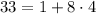 33 = 1+8\cdot4