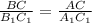 \frac{BC}{B_1C_1} =\frac{AC}{A_1C_1}