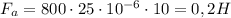 F_a=800\cdot 25\cdot 10^{-6}\cdot 10=0,2H