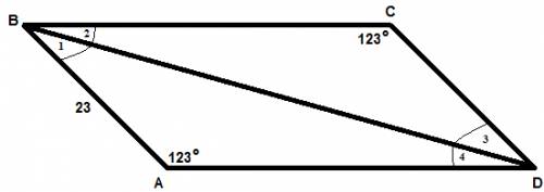 Вчетырехугольнике abcd: ab=23,∠bad=123∘,∠adb=∠bdc, bd — биссектриса ∠abc. найдите, чему равна длина