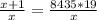 \frac{x+1}{x} = \frac{8435*19}{x}