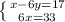 \left \{ {{x-6y=17} \atop {6x=33}} \right.