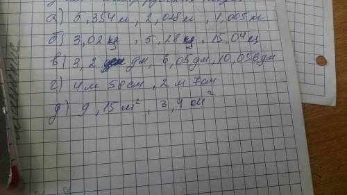 Вырази: а)в кг: 5 кг 354 г, 2 кг 28 г, 1 кг 5 г; б) в центнерах : 3 ц 2 кг , 5 ц 28 кг , 15 ц 4 кг;