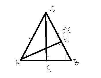 Втреугольнике abc ac=bc=30, ah-высота cos bac=2/5 найдите bh