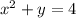 x^2+y=4