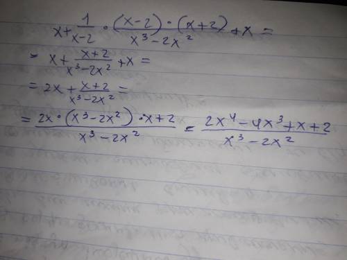 Выражение: (x+1/x-2)*x^2-4/x^3-2x^2+x