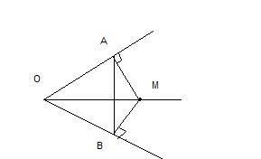 Из точки м биссектрисы не развёрнутого угла о проведены перпендикуляры ма и мв к сторонам этого угла