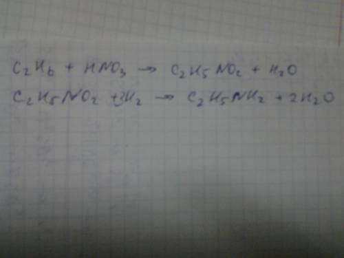 Назовите вещество x и составьте уравнение по цепочке превращений c2h6 x c2h5nh2