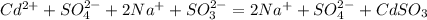 Cd^{2+}+SO_4^{2-}+2Na^++SO_3^{2-}=2Na^++SO_4^{2-}+CdSO_3