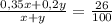 \frac{0,35x+0,2y}{x+y}=\frac{26}{100}