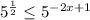 5^{\frac{1}{2}}\leq 5^{-2x+1}