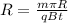 R= \frac{m \pi R}{qBt}