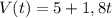 V(t)=5 +1,8t