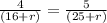 \frac{4}{(16+r)} = \frac{5}{(25+r)}