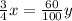 \frac{3}{4} x = \frac{60}{100} y