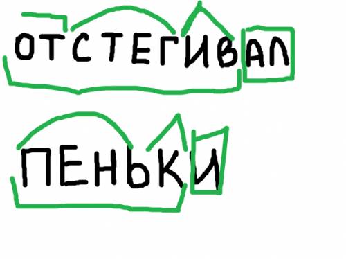 Морфемный разбор (приставка, корень, суффикс, окончание) слов: отстегивал, пеньки, катались, поводок