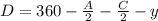 D=360-\frac{A}{2}-\frac{C}{2}-y