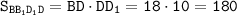 \tt S_{BB_1D_1D}=BD\cdot DD_1=18\cdot 10=180