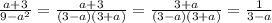 \frac{a+3}{9 - a^2} = \frac{a+3}{(3-a)(3+a)} = \frac{3+a}{(3-a)(3+a)}= \frac{1}{3 - a}