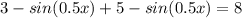 3-sin(0.5x)+5-sin(0.5x)=8