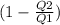 (1- \frac{Q2}{Q1} )