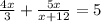 \frac{4x}{3}+\frac{5x}{x+12}=5