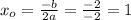 x_o=\frac{-b}{2a}=\frac{-2}{-2}=1