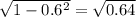 \sqrt{1- 0.6^{2} } = \sqrt{0.64}