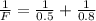 \frac{1}{F} = \frac{1}{0.5} + \frac{1}{0.8}