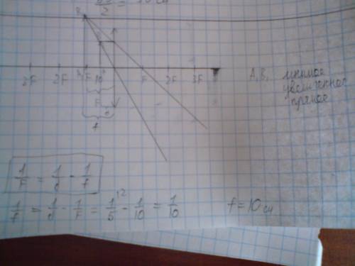 На каком расстоянии от линзы получится изображение, собирающей линзой с фокусным расстоянием 10 см,