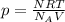 p= \frac{NRT}{ N_{A}V }