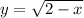 y=\sqrt{2-x}